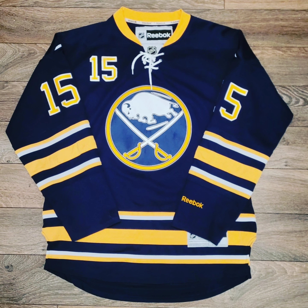 Reebok Blue and Yellow Hockey Jersey
